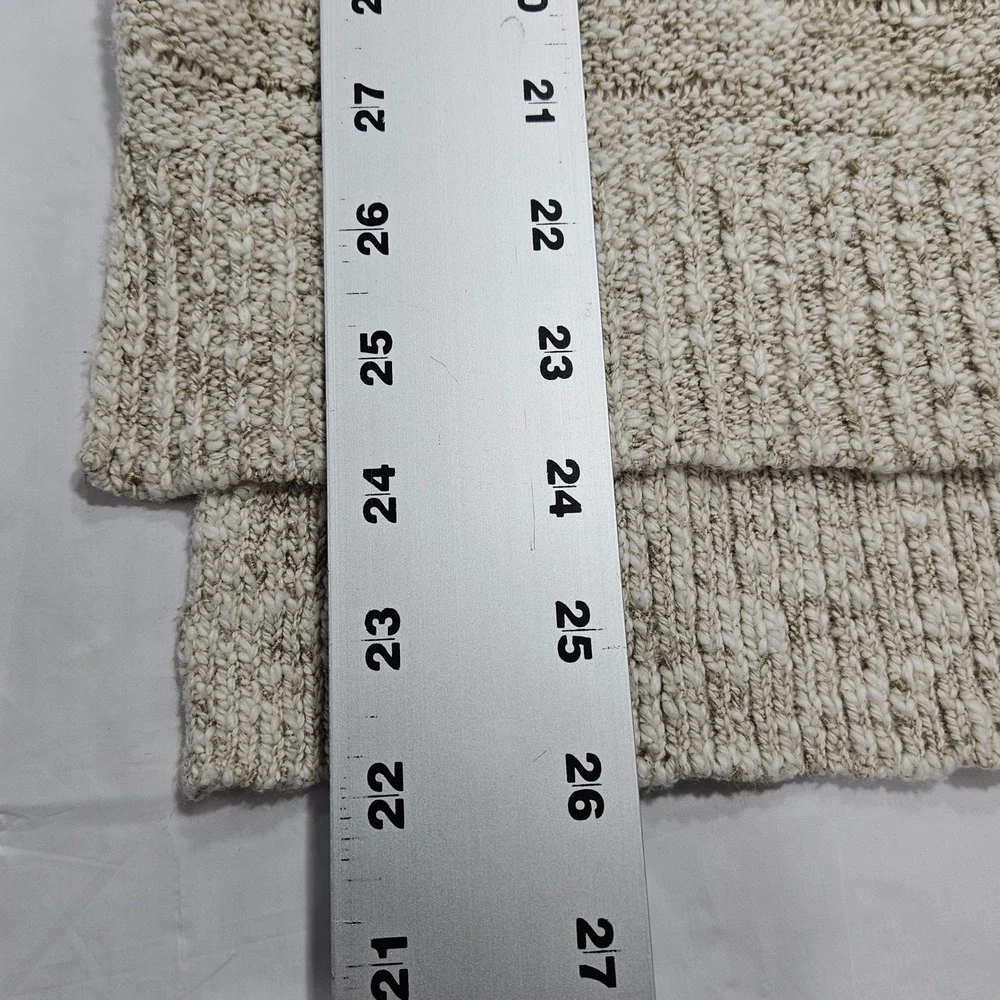 LOFT Womens XS Beige Marled Knit V-Neck High-Low Pullover Sweater